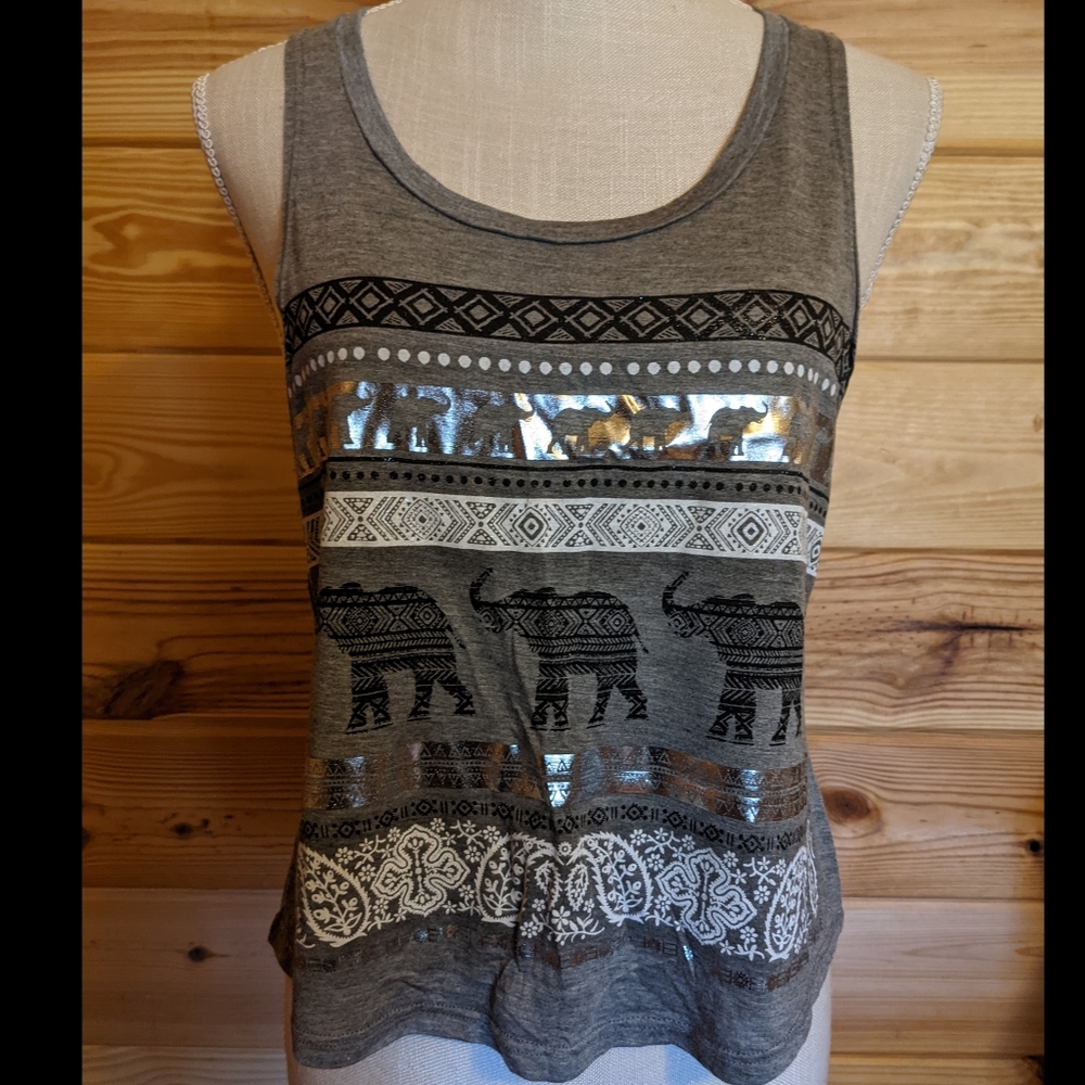 One Hundred Roses Cropped Tribal Tank Small